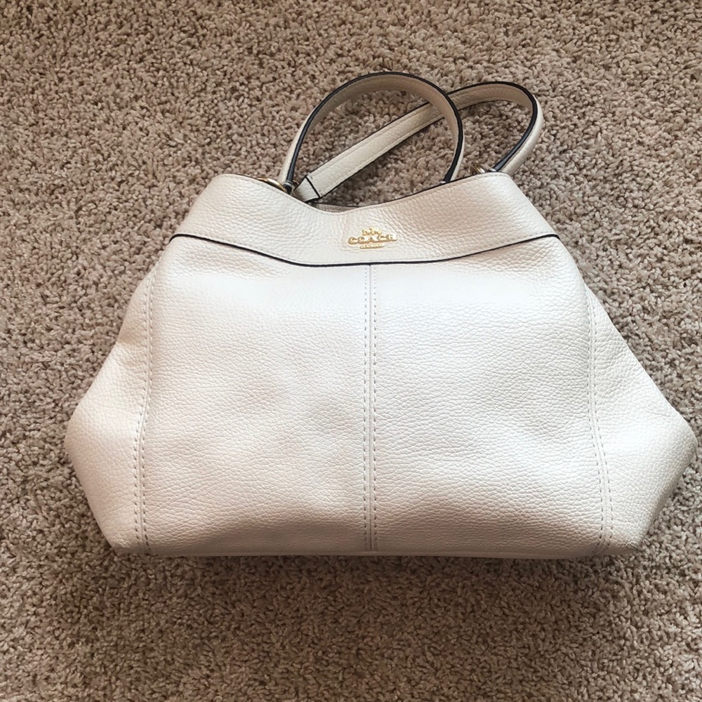 White medium Coach purse